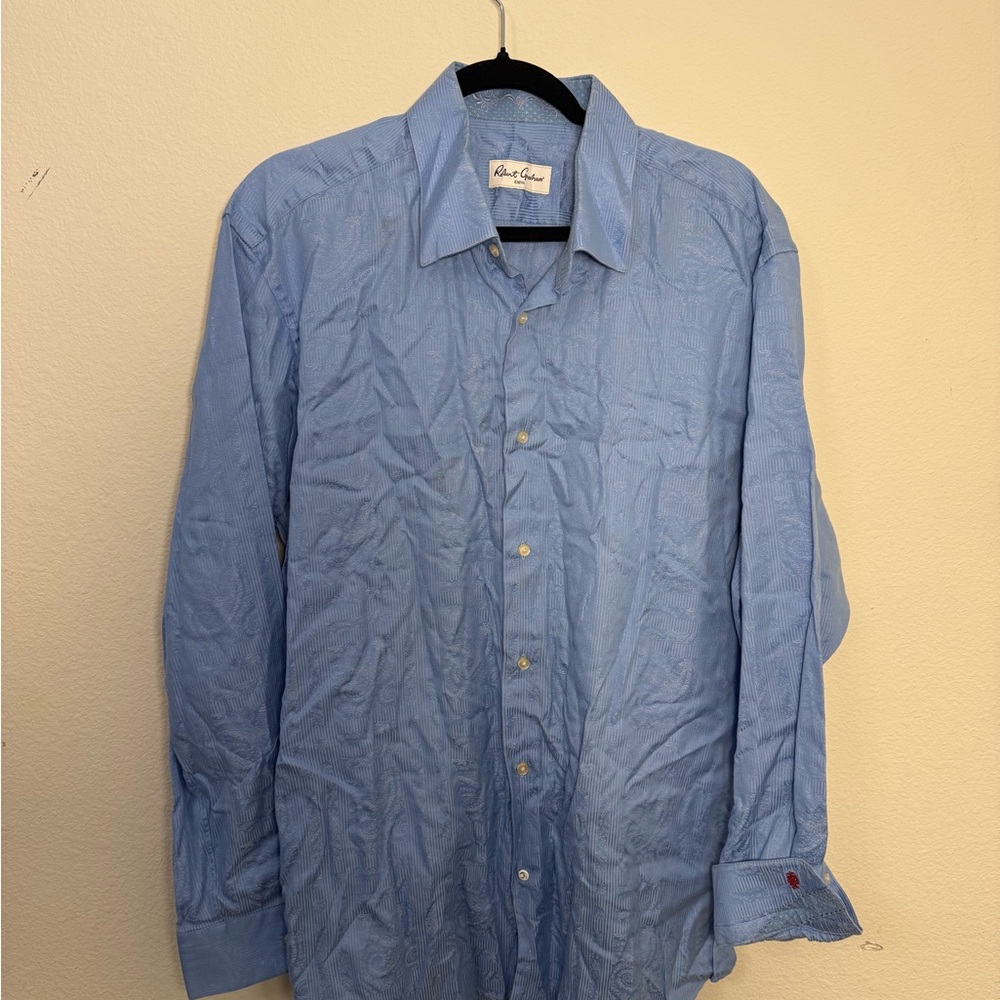 Robert Graham Light Blue Men's Long-Sleeve Dress Shirt